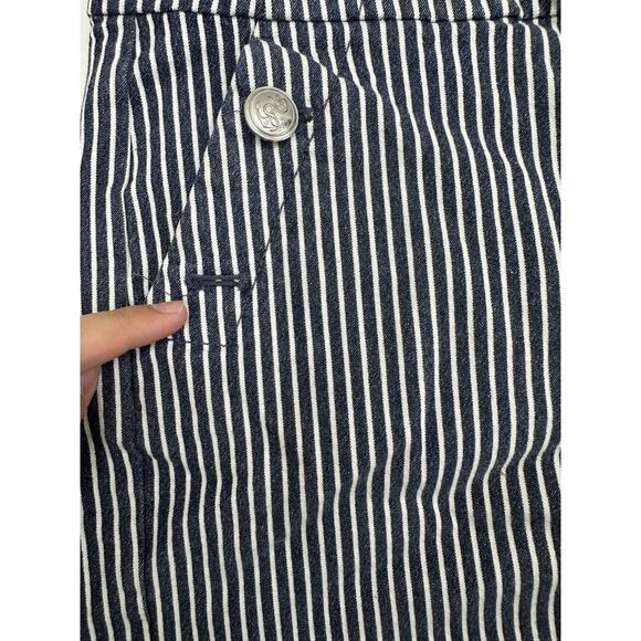 Loft Womens Shorts Size 12 The Riviera Short Blue White Striped Denim JeanShort - Picture 3 of 11